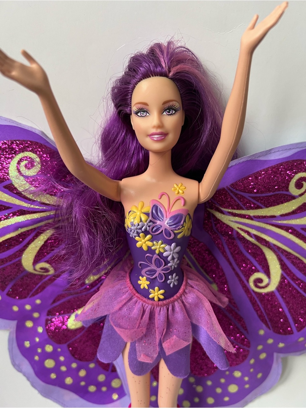 2008 PURPLE Fairy-tastic Princess doll butterfly wings P6564 - Picture 2 of 8